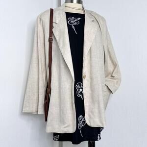 Vintage 90s Minimalist Costal One Button Blazer Unlined